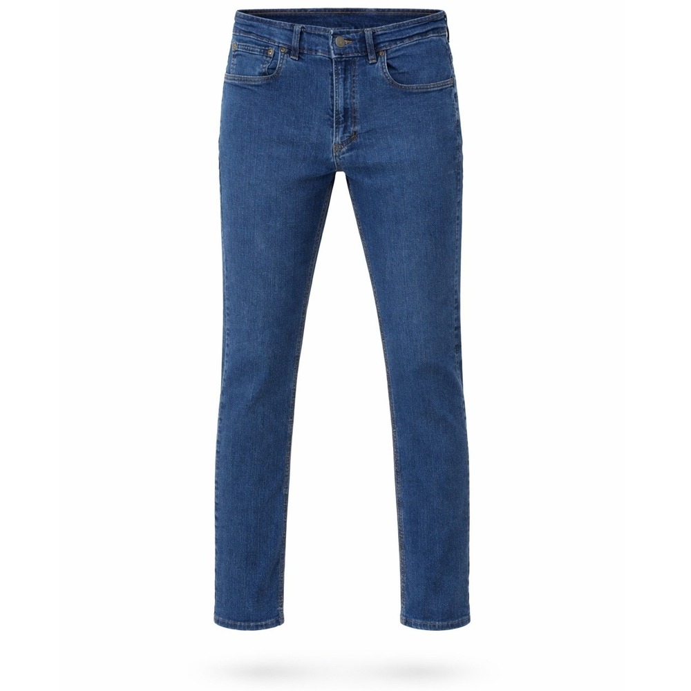 Origin Delta 68 Jeans Mens 34 Legit Fit Stretch Blue Solid Slim Straight USA